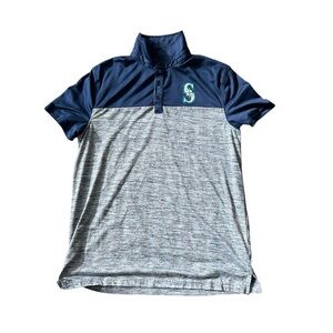 Majestic brand, Seattle Mariners athletic polo shirt size large